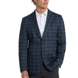 Kenneth Cole Dark Blue Plaid Blazer
